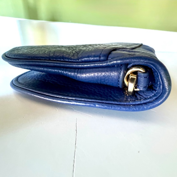 NWoT ROYAL BLUE TORY BURCH Crossbody Bag Purse, Pebbled Leather Gold Chain Strap - Picture 9 of 11